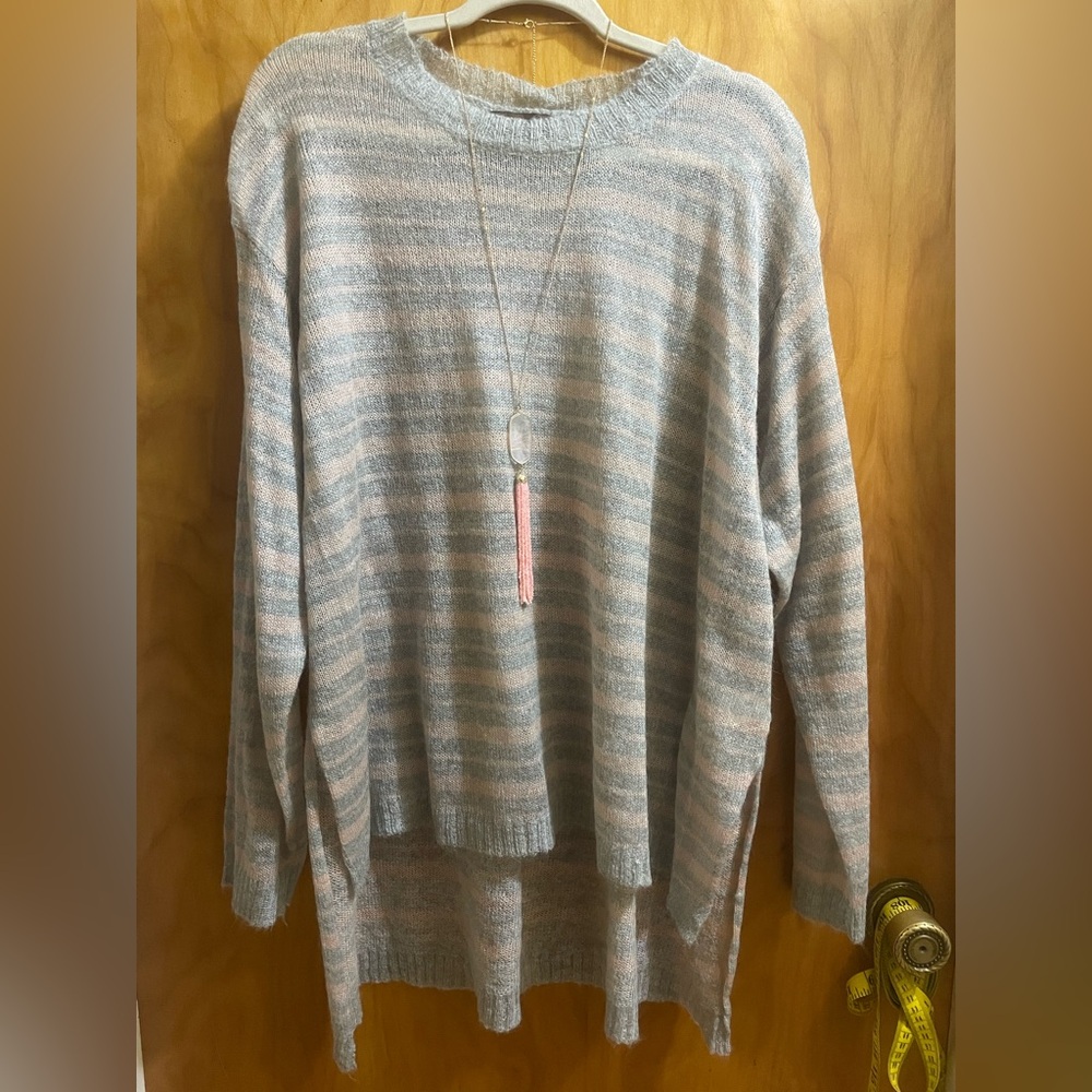 Kerisma Gray and Pink Striped Sweater